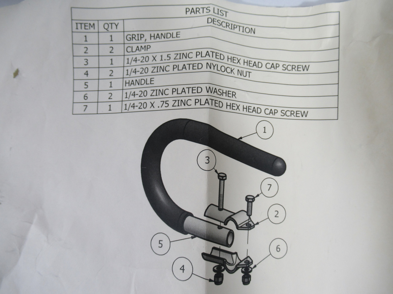 Generic U-Shaped Industrial Handle Kit ! NWB !