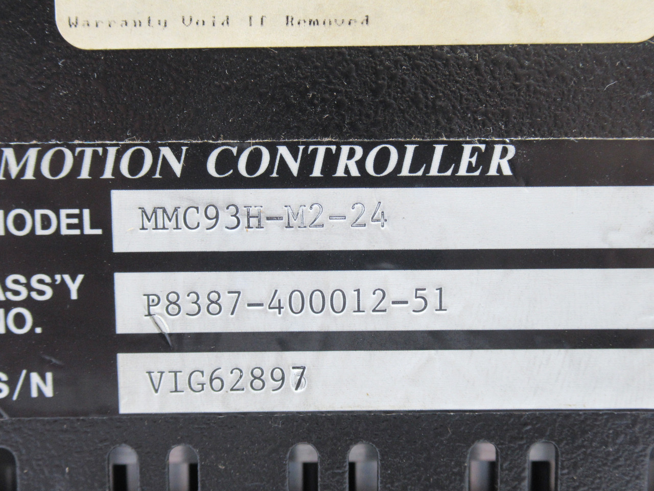Textron MMC93H-M2-24 Micromatic Motion Controller 24VDC MISSING SCREWS USED