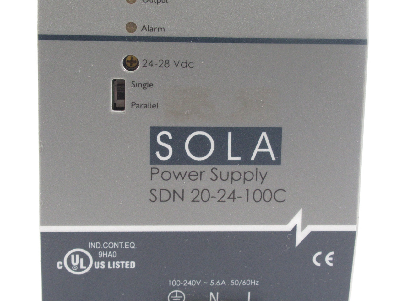 Sola SDN-20-24-100C Power Supply Input 100-240VAC 5.6A 50/60Hz USED