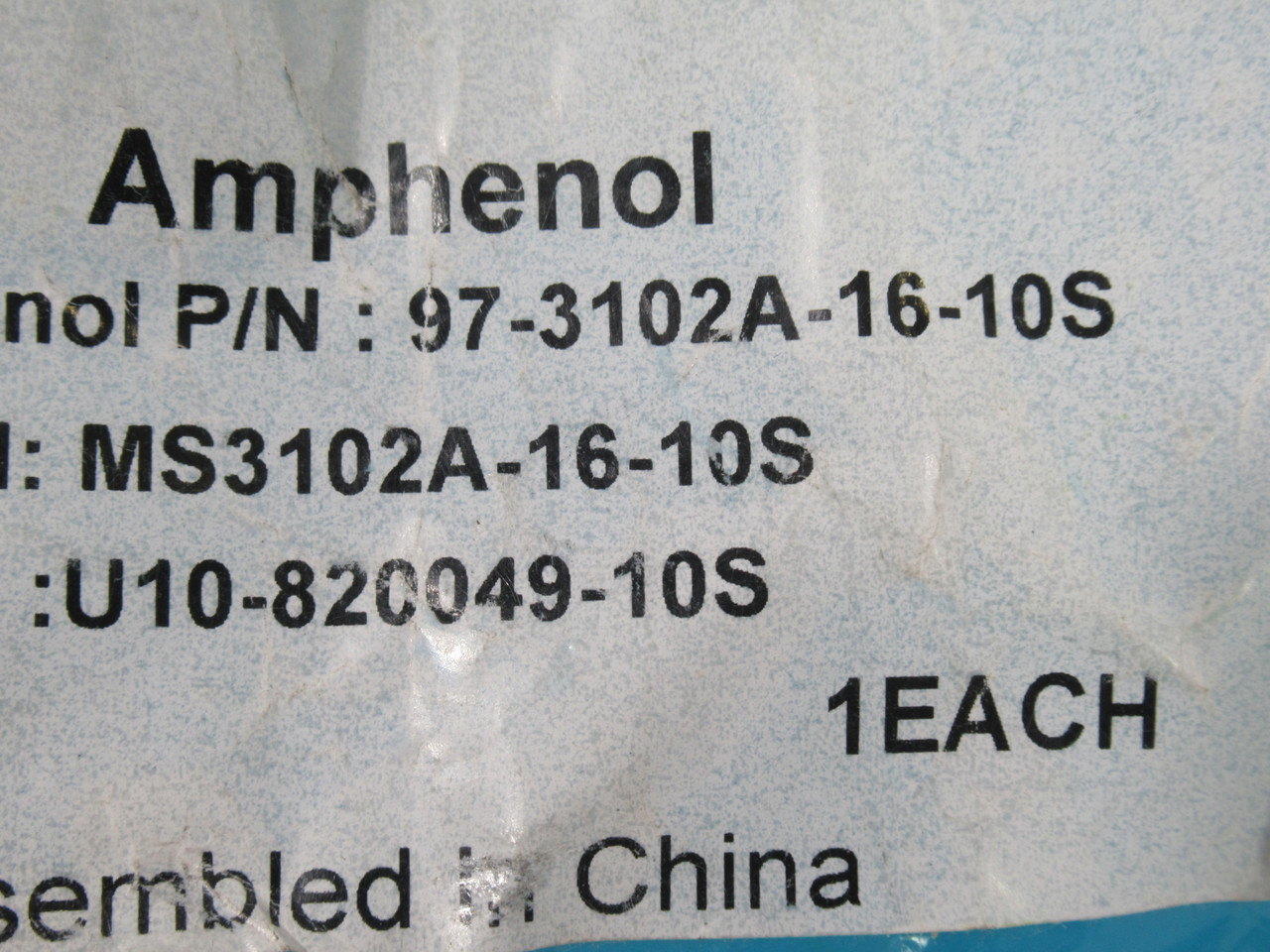 Amphenol 97-3102A-16-10S Female Circular Connector 3P 16-10 Insert NWB
