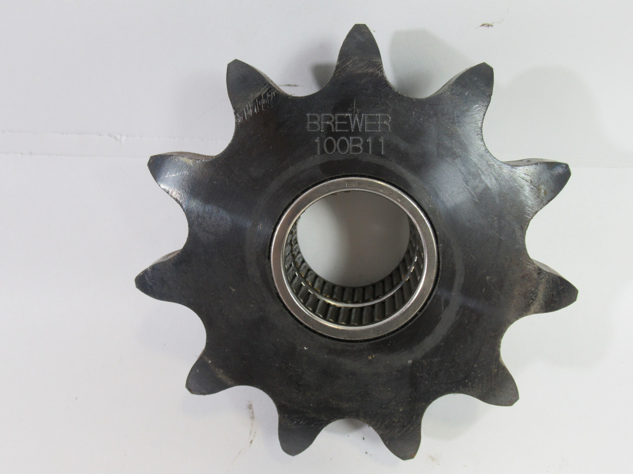 Brewer 100B11 Idler Chain Sprocket 1-1/2"ID 11T 100 Chain 1-1/4" Pitch USED