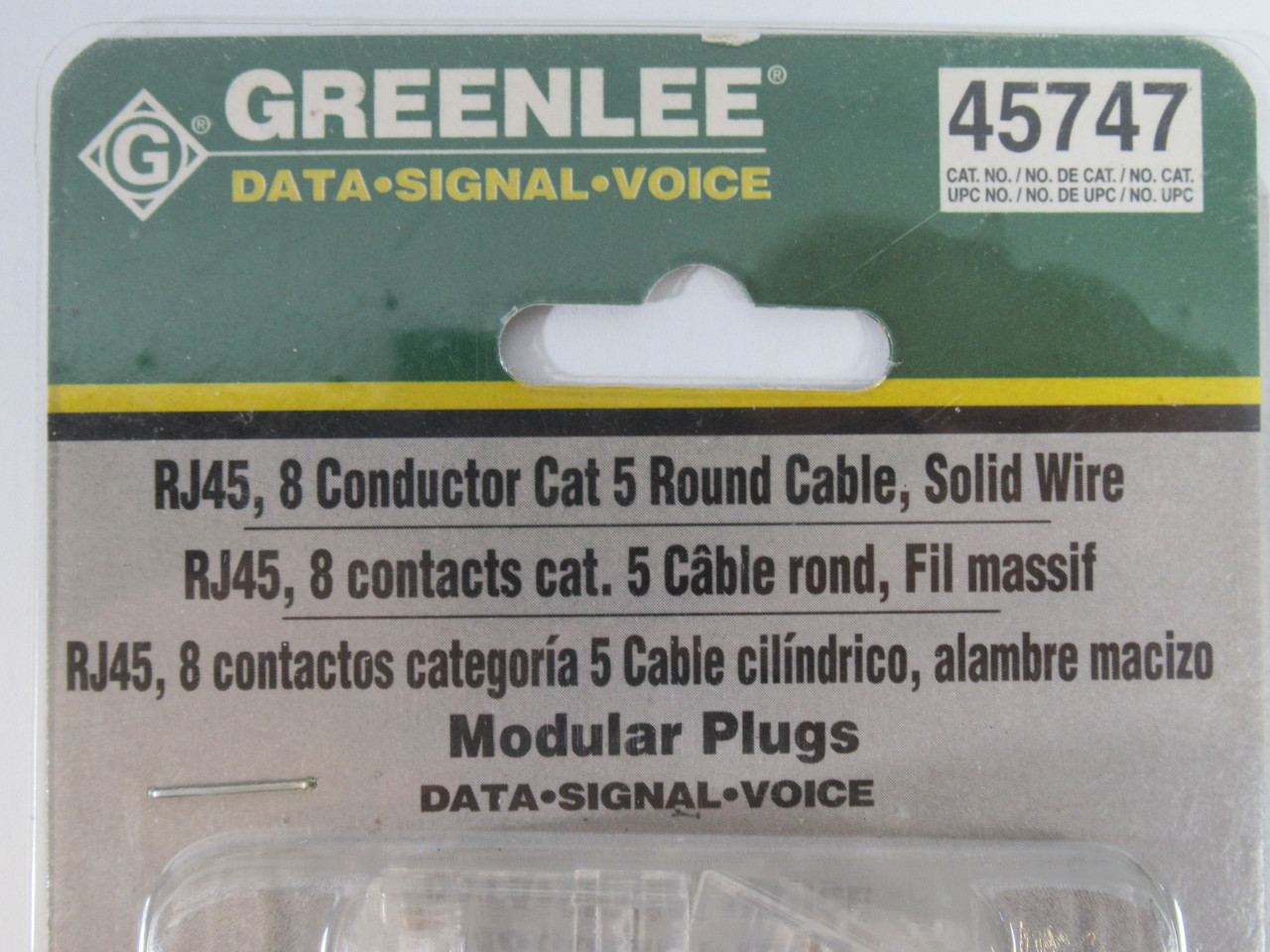 Greenlee 45747 RJ45 8 Conductor Cat5 Modular Plug 25-Pack ! NEW !