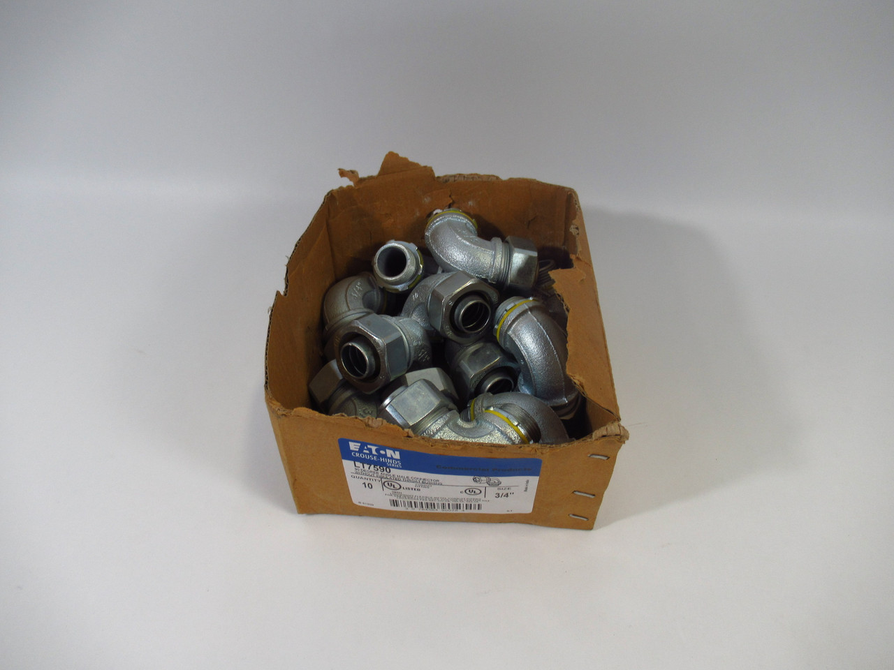 Eaton Crouse-Hinds LT7590 Metallic Conduit Fitting 90Deg 3/4" 12-Pk BOX DMG NEW