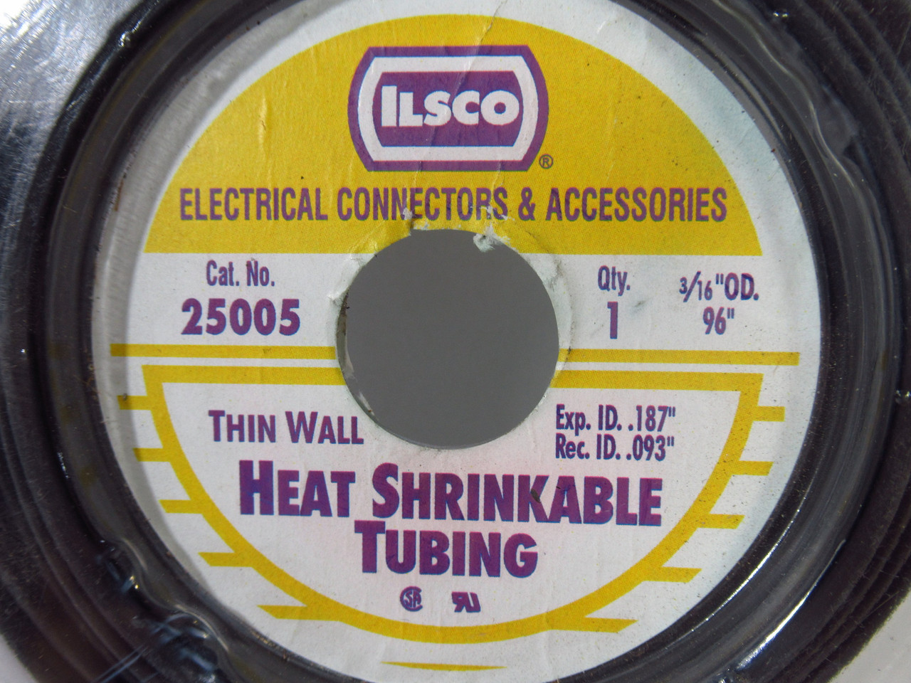 Ilsco 25005 Black Thin Wall Heat Shrink 3/16" OD 2:1 Ratio 67" Long ! NEW !