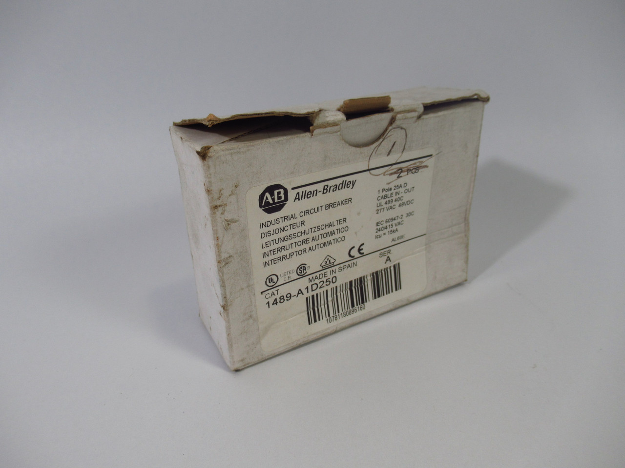 Allen-Bradley 1489-A1D250 Industrial Circuit Breaker SER A 25A 1P 1-Pack ! NEW !