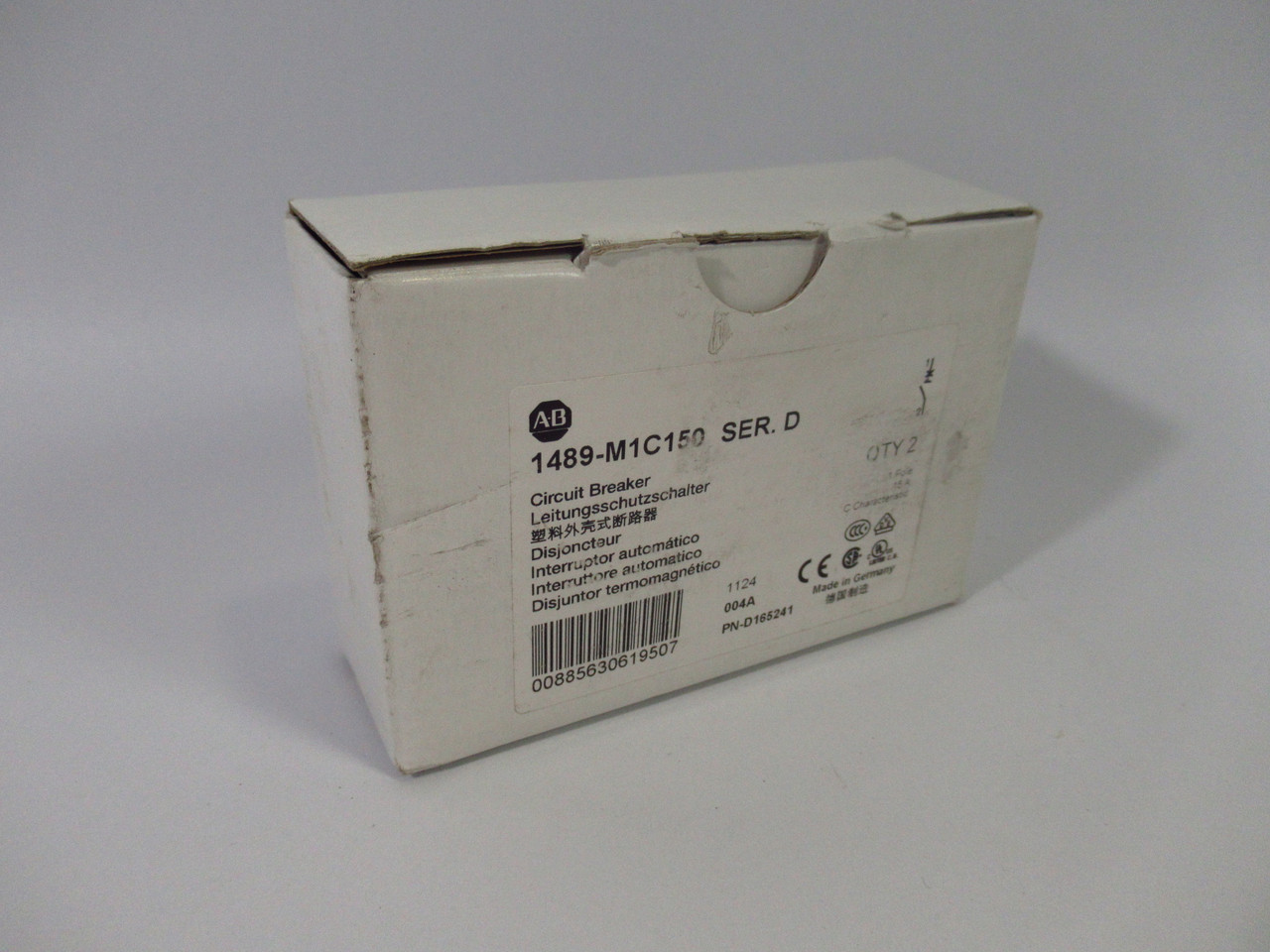 Allen-Bradley 1489-M1C150 Circuit Breaker SER D 15A 277VAC 1P 2-Pack ! NEW !