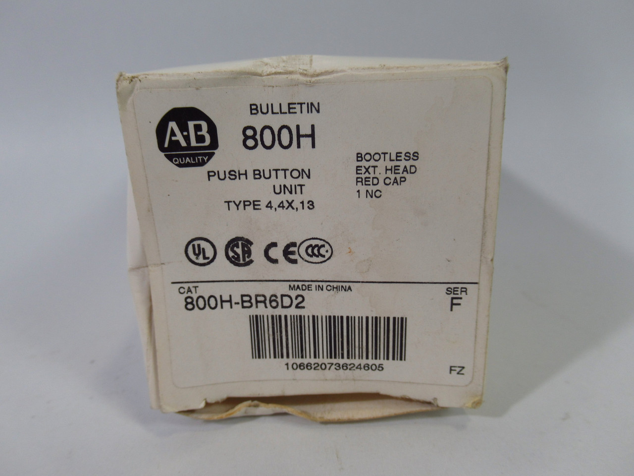 Allen-Bradley 800H-BR6D2 Red Non-Illuminated Push Button SER F 1N.C. ! NEW !