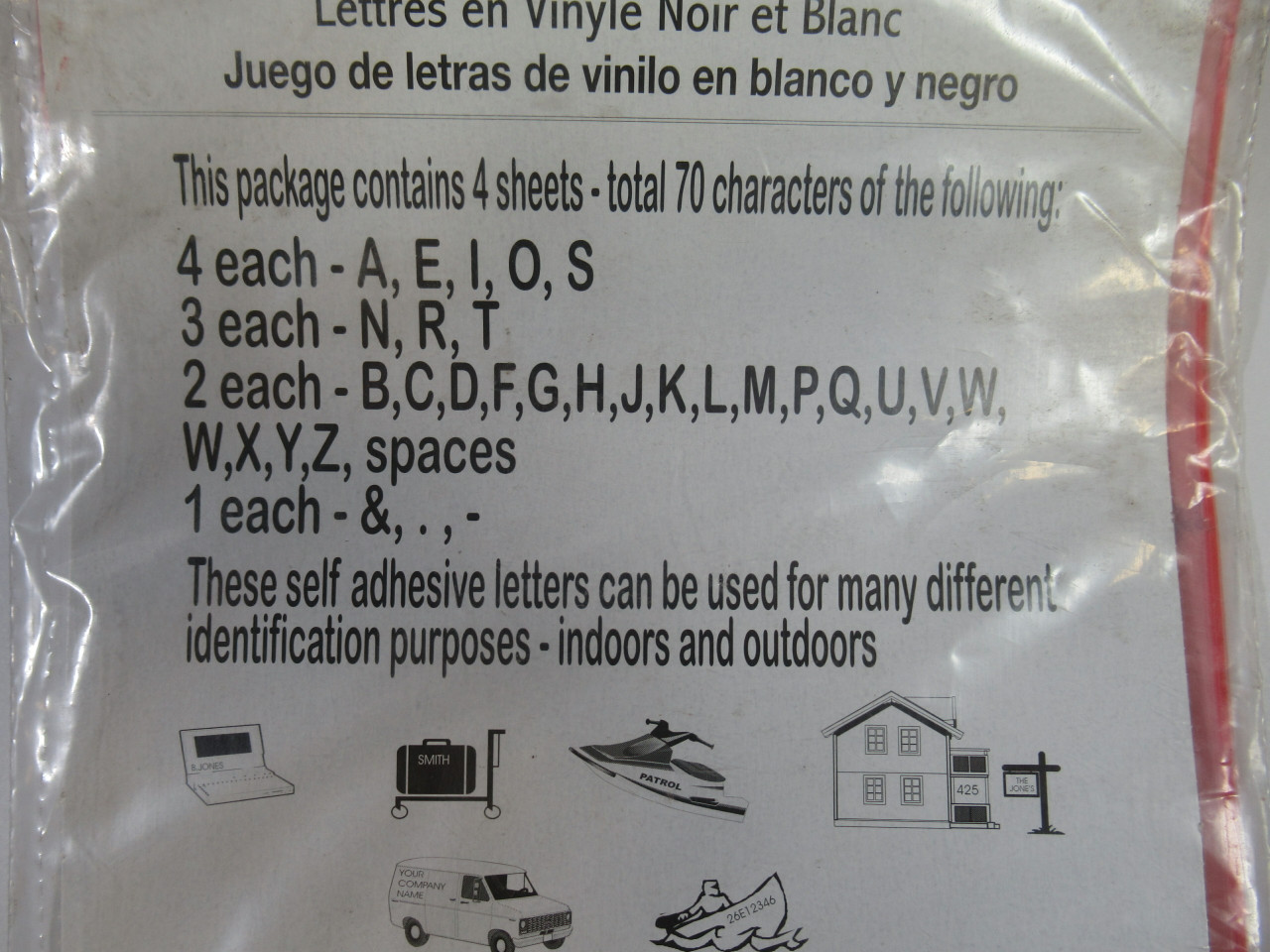 Klassen Bronze 9110 2" Black & White Vinyl Letter Kit 70 Characters ! NWB !