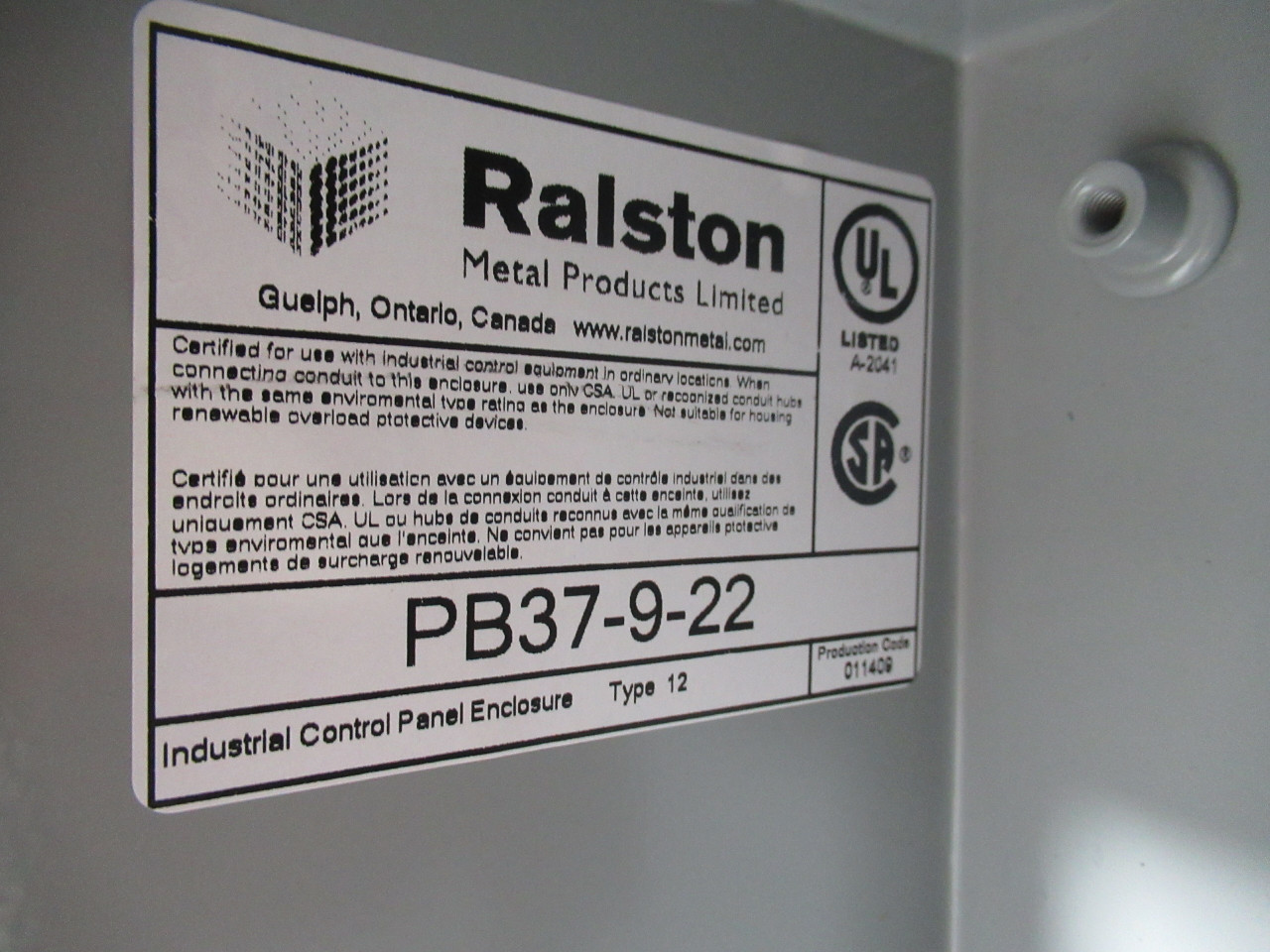 Ralston PB37-9-22 22mm Push Button Enclosure 9 Holes 8.5"x9.5"x5" ! NOP !