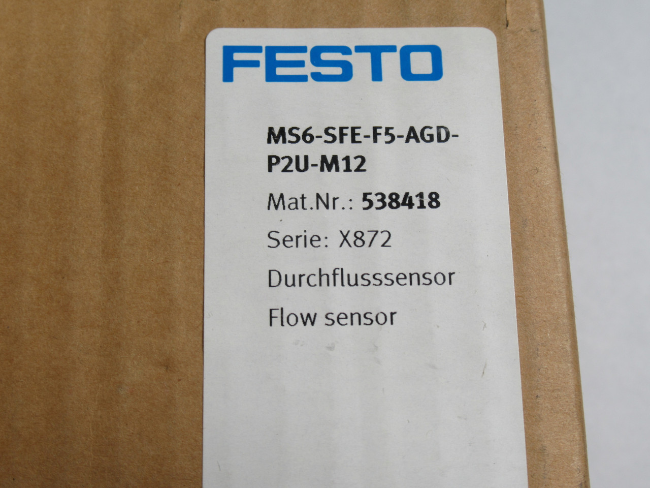 Festo 538418 MS6-SFE-F5-AGD-P2U-M12 Flow Sensor 15-30V C/W Accessories ! NEW !