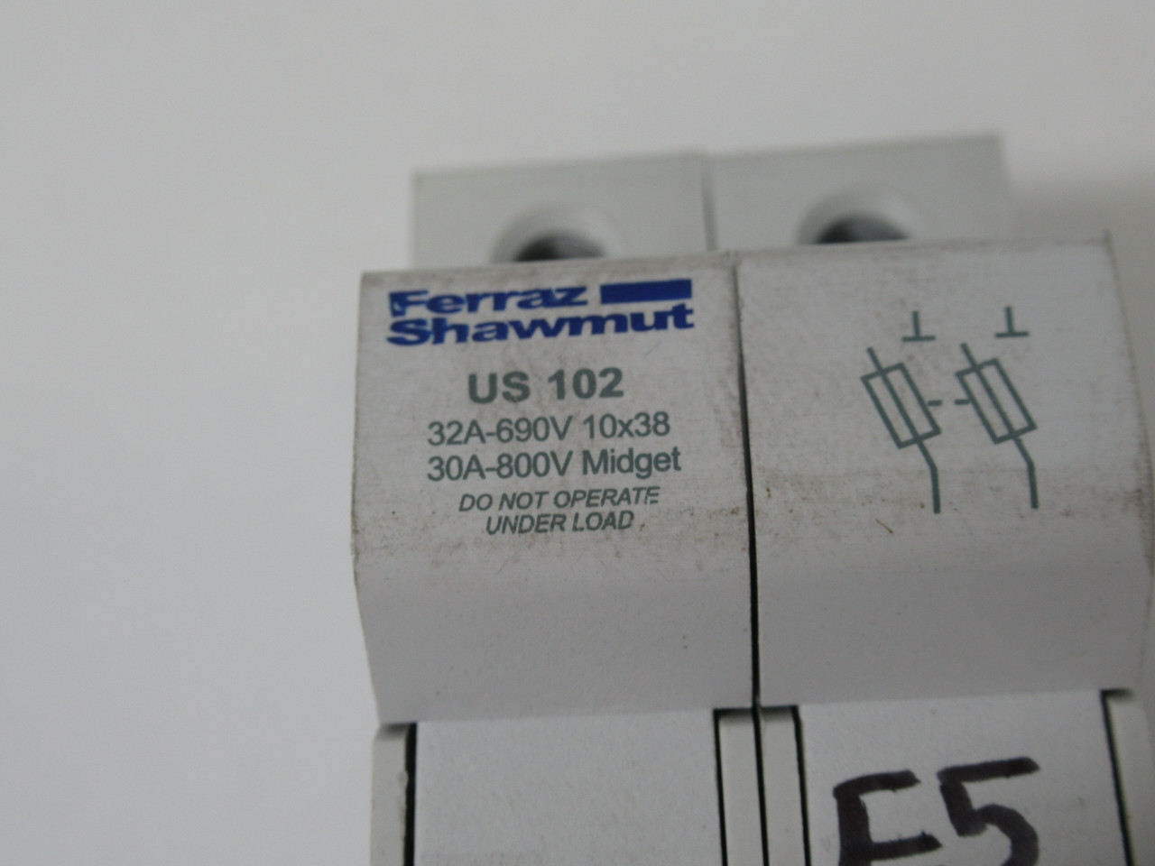 Ferraz Shawmut US102 Fuse Holder 32A@690V 30A@800V 2 Pole USED