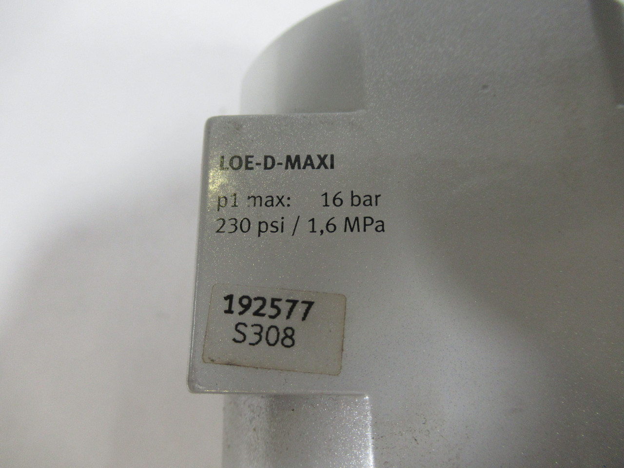 Festo LOE-D-MAXI 192577 Air Line Lubricator 230psi 16 bar 1.6 mPa ! NOP !