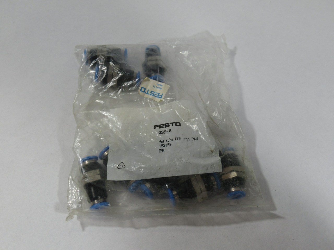 Festo 153159 QSS-8 Bulkhead Connector 10-Pack ! NWB !
