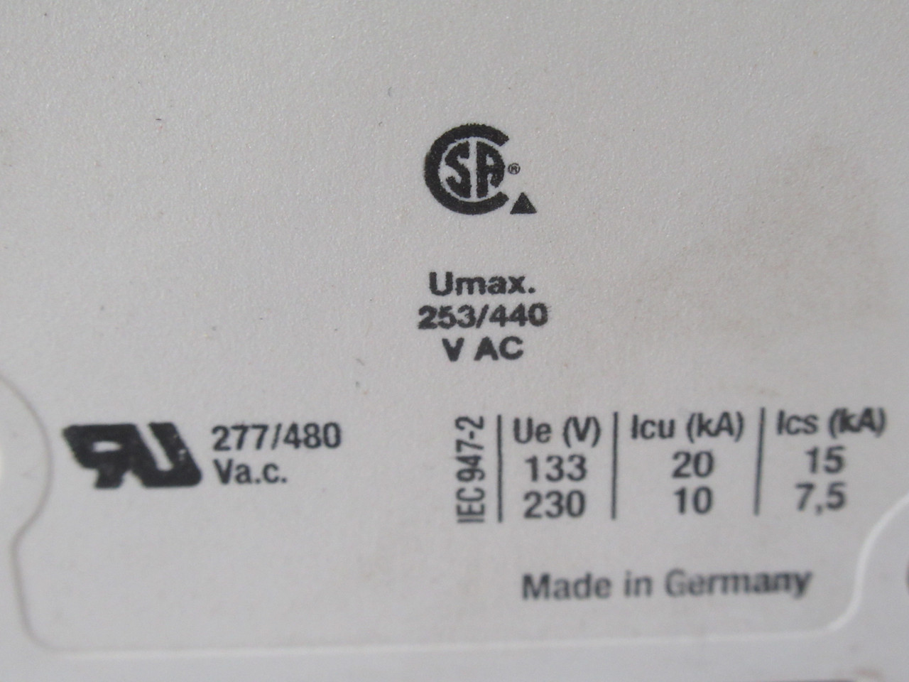 ABB S201-K15 Circuit Breaker 15A 230/400V 1 Pole USED