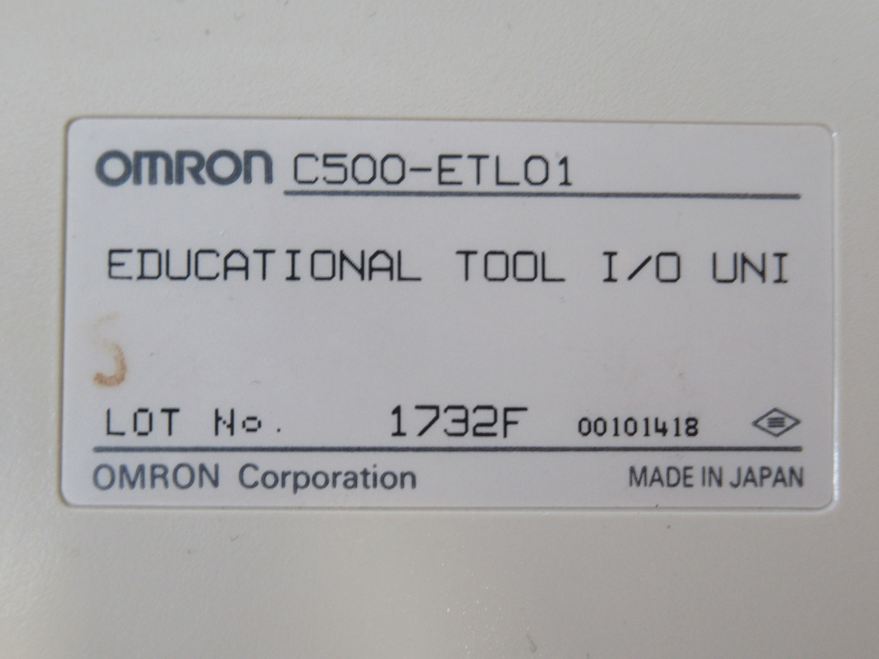 Omron C500-ETL01 Educational Tool I/O Unit USED