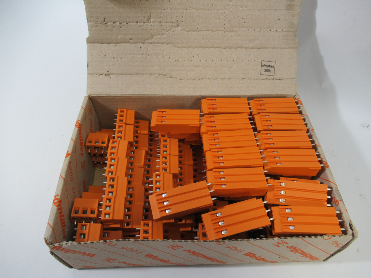 Weidmuller 1769630000 3 Position Orange Fixed Terminal Block Lot of 46 ! NEW !