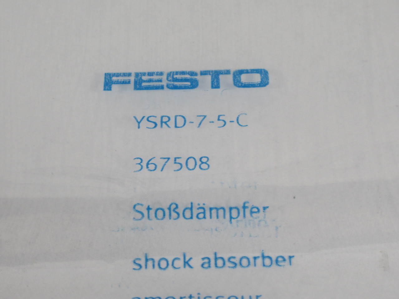 Festo 367508 YSRD-7-5-C Shock Absorber Stroke 5mm ! NWB !