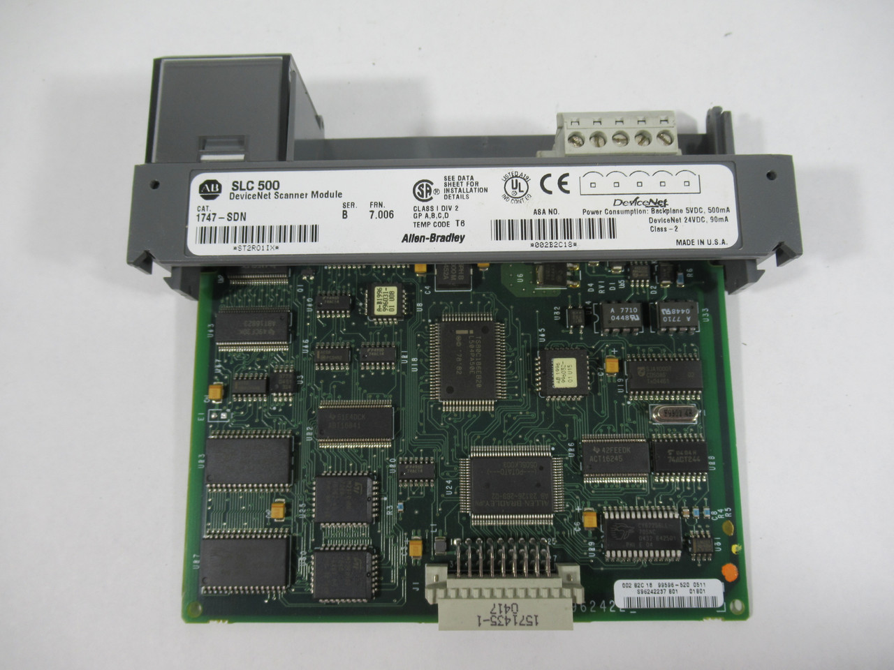 Allen-Bradley 1747-SDN DeviceNet Scanner SLC500 Ser B FRN 7.006 NO DOOR USED
