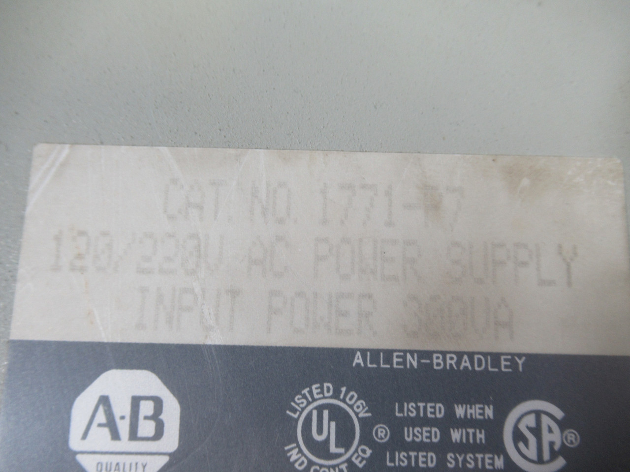 Allen-Bradley 1771-P7 AC Power Supply Input Power: 300VA 5VDC 16A USED