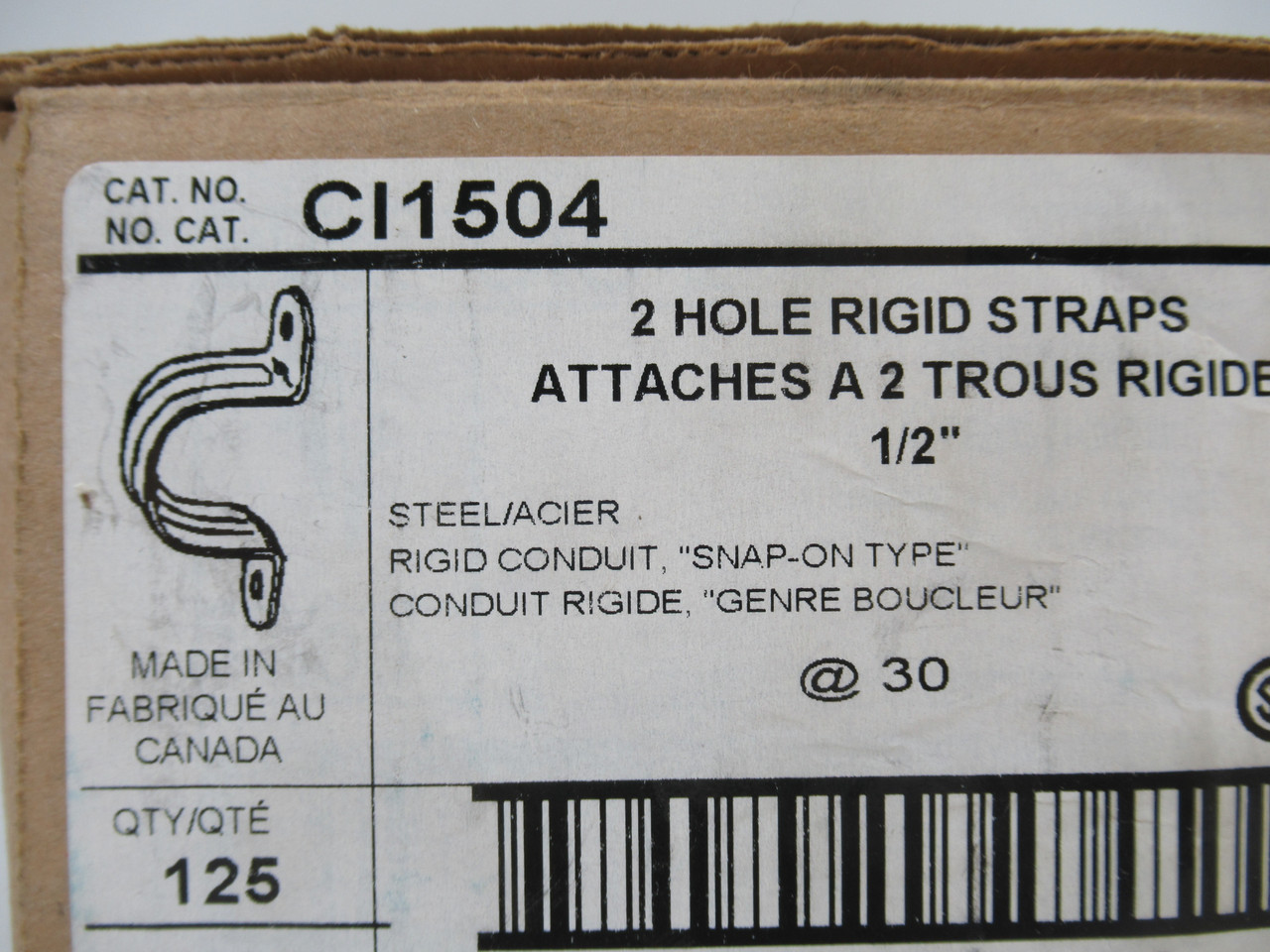 Thomas & Betts CI1504 Steel Snap-On Rigid 2 Hole Strap 1/2" 125-Pack ! NEW !