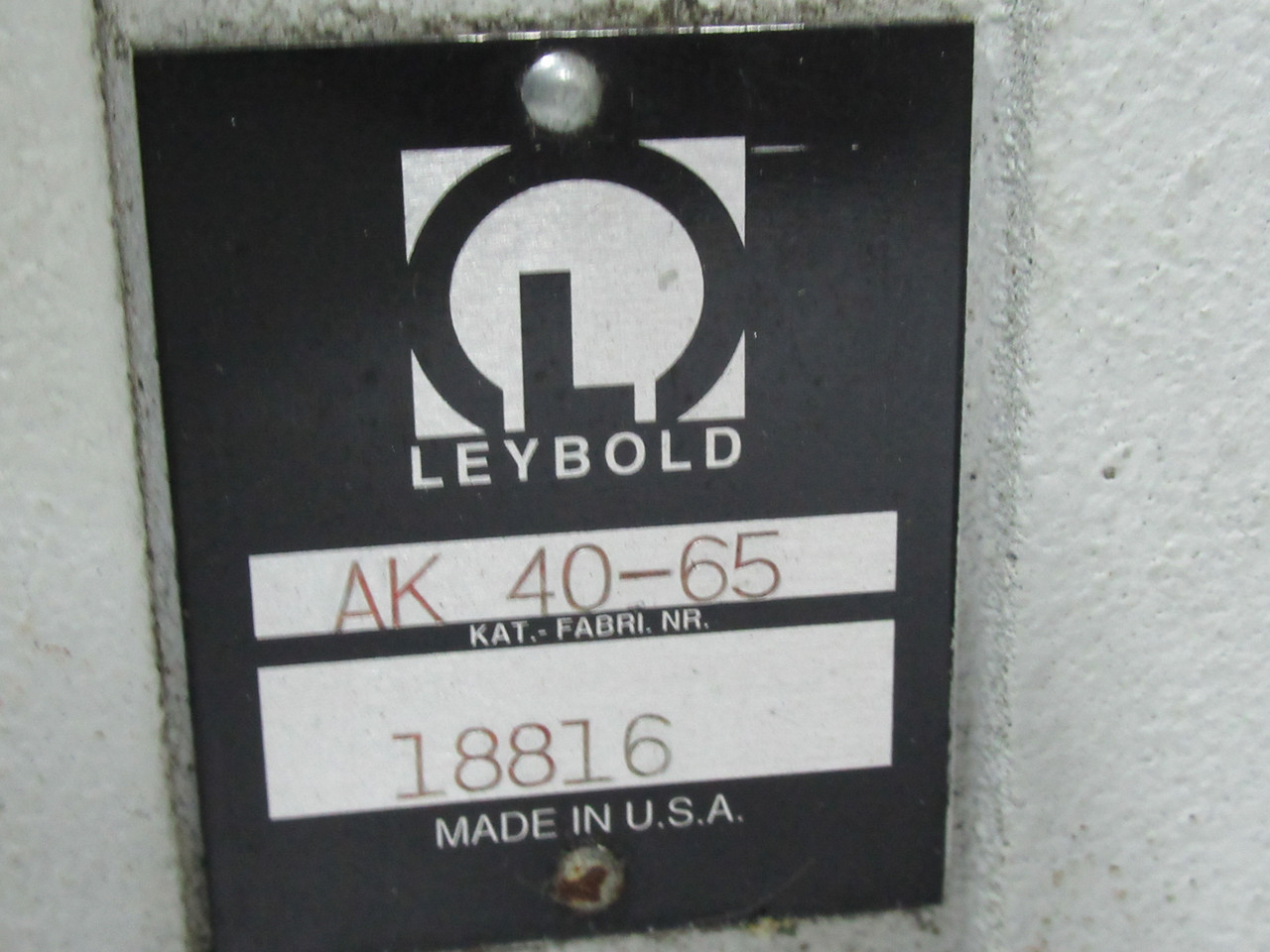 Leybold D40B Vacuum Pump C/W Marathon 3Hp 1730RPM 200-230/460V 184TC USED