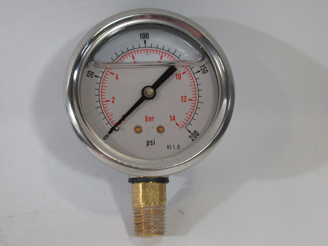 Generic MPG-1P-200-AN SS Liquid Filled Pressure Gauge 0-200 psi 0-14 bar ! NEW !