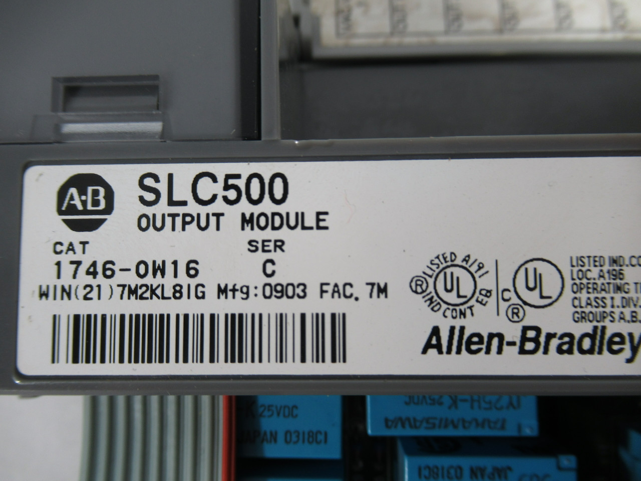 Allen-Bradley 1746-OW16 Output Module SER C 459020-0331 MISSING TERMINAL USED