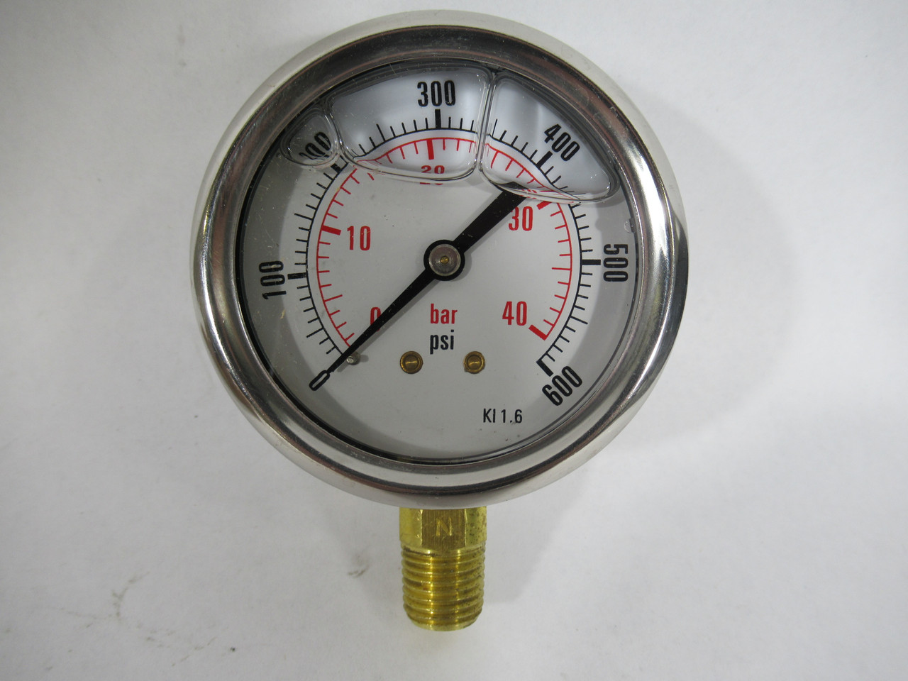 Generic MPG-1P-600-AN SS Liquid Filled Pressure Gauge 0-600 psi 0-40 bar ! NEW !