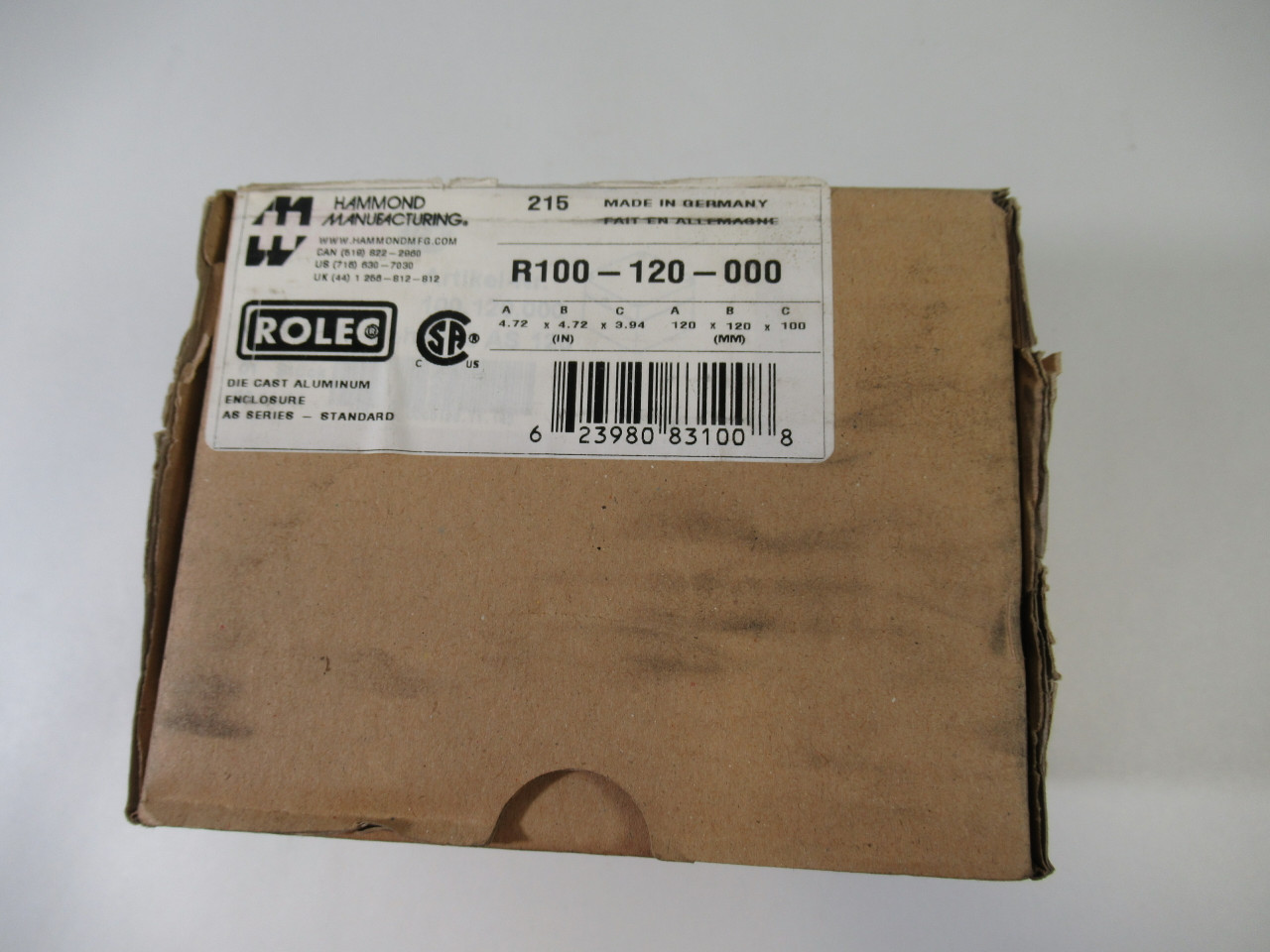 Hammond R100-120-000 Die Aluminum Enclosure 120x120x100mm ! NEW !