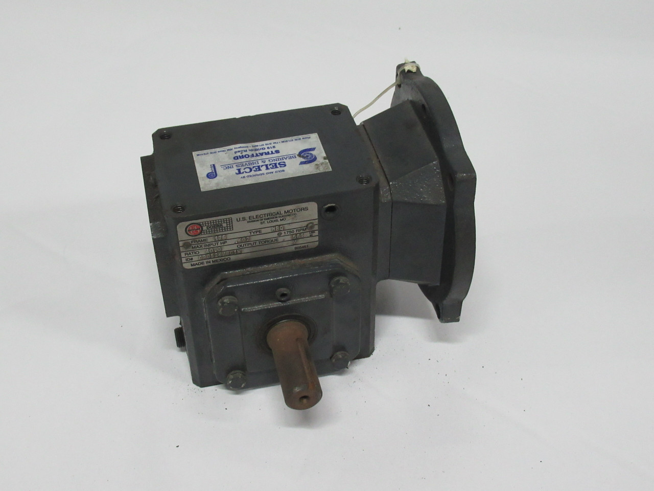 US Electrical Motors G90526/B01N Gear Reducer 40.0:1 Ratio 581lb-in USED