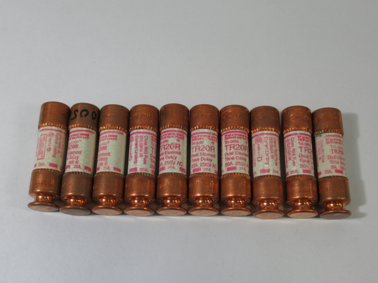 Ferraz Shawmut TR20R Dual Element Time Delay Fuse 20A 250VAC Lot of 10 USED