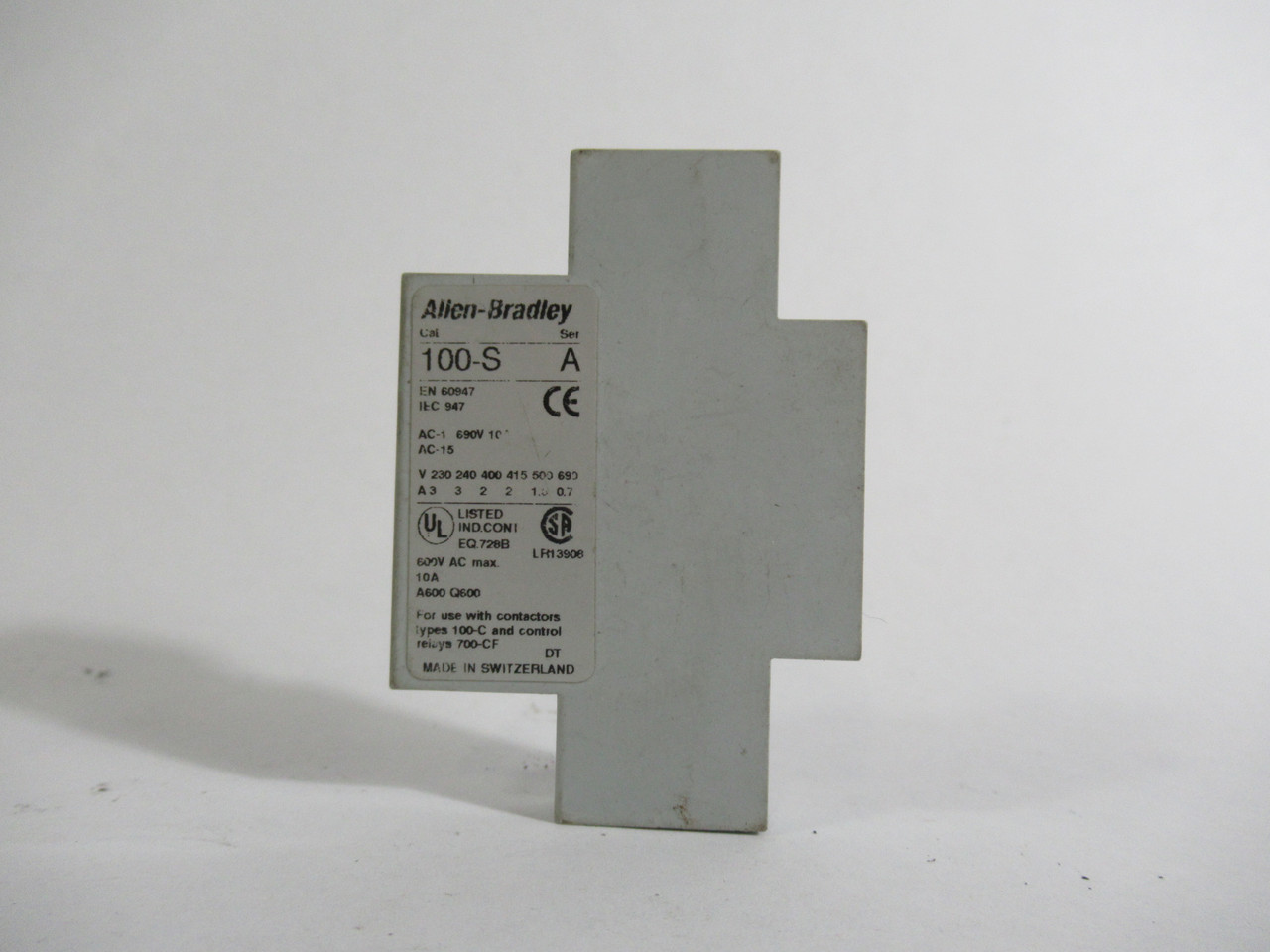 Allen-Bradley 100-SA11 Ser.A Auxiliary Contact Block Side Mounting USED