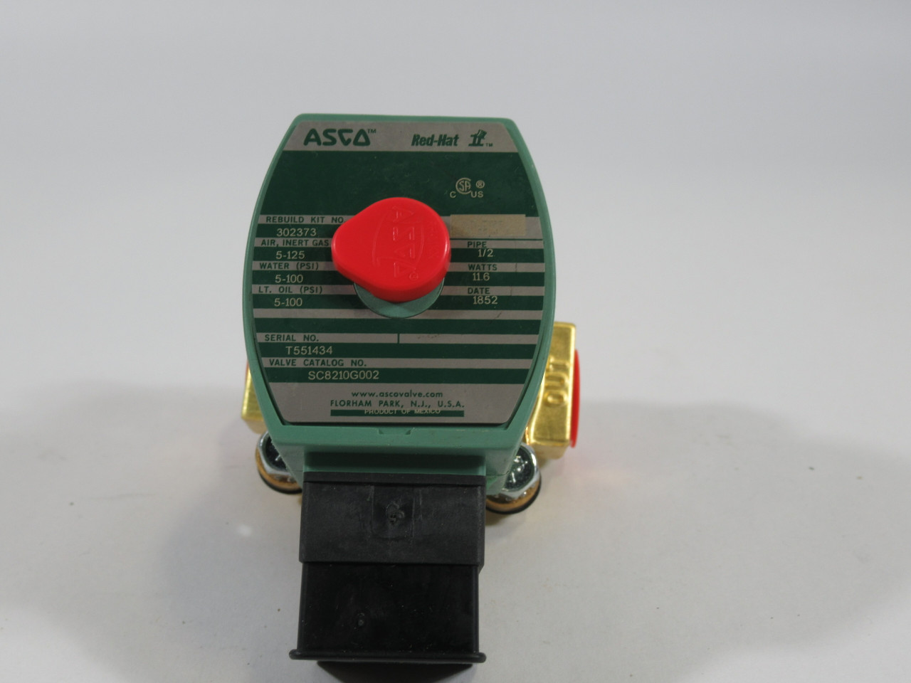 Asco SC8210G002 Solenoid Valve 24VDC 1/2 NPT 11.6 Watts 5-125 psi ! NEW !