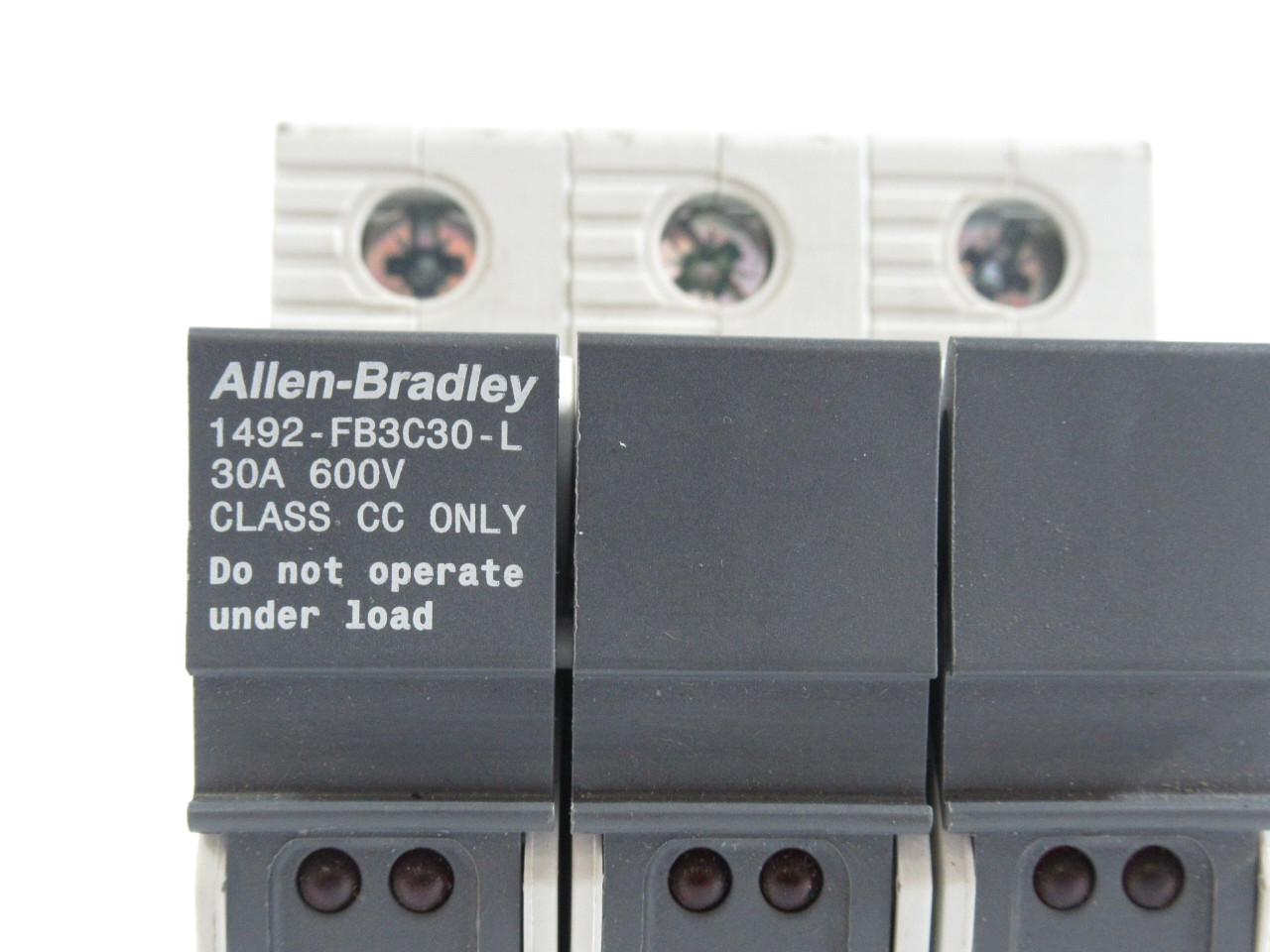 Allen-Bradley 1492-FB3C30-L Class CC Fuse Holder Missing Base Clips USED