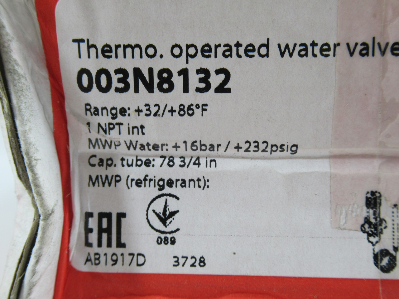 Danfoss 003N8132 Thermostatic Operated Water Valve 1" NPT 232 psi ! NEW !