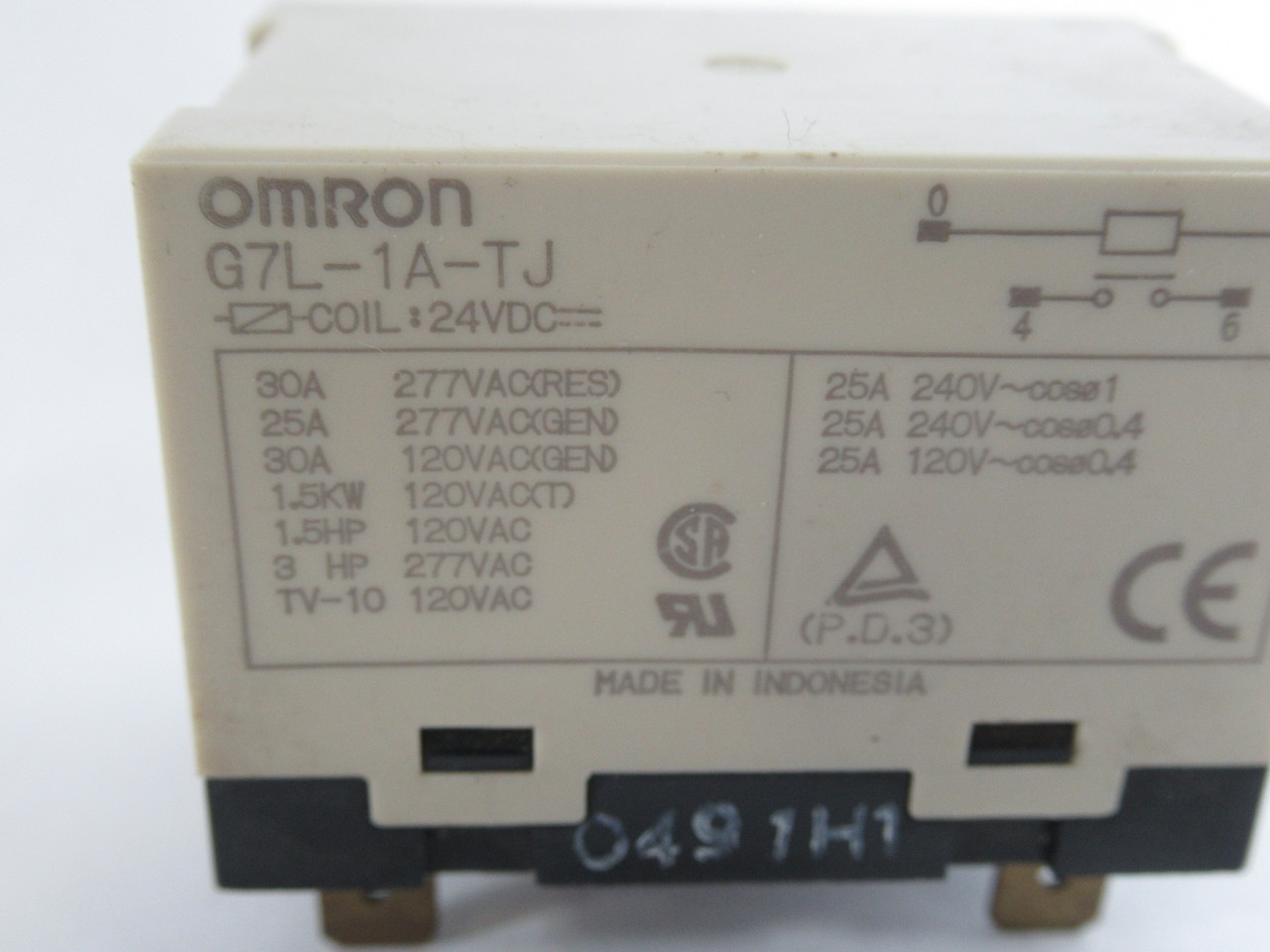 Omron G7L-1A-TJ-DC24 Power Relay 24VDC 4-Blade 1-Pole USED