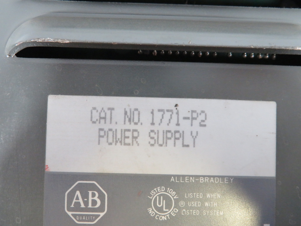 Allen-Bradley 1771-P2 Power Supply Input: 75VA 120/22VAC 1/0.5A 50/60Hz USED