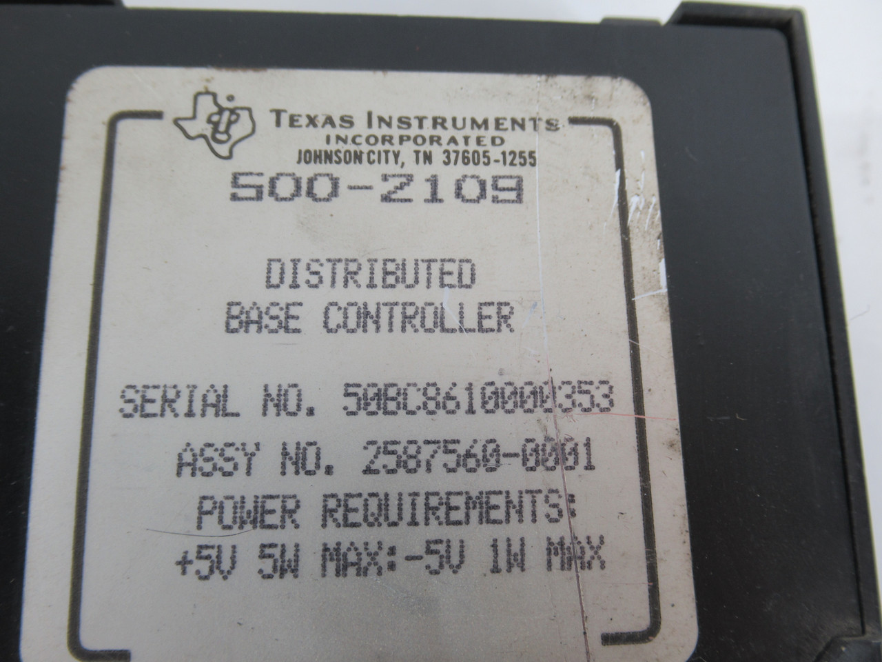 Texas Instruments 500-2109 Distributed Base Controller Module 25-Pin USED