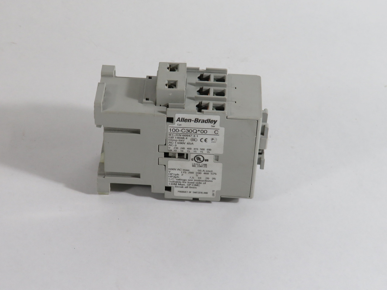 Allen-Bradley 100-C30QJ00 Ser C Control Relay 24V DC E Coil USED