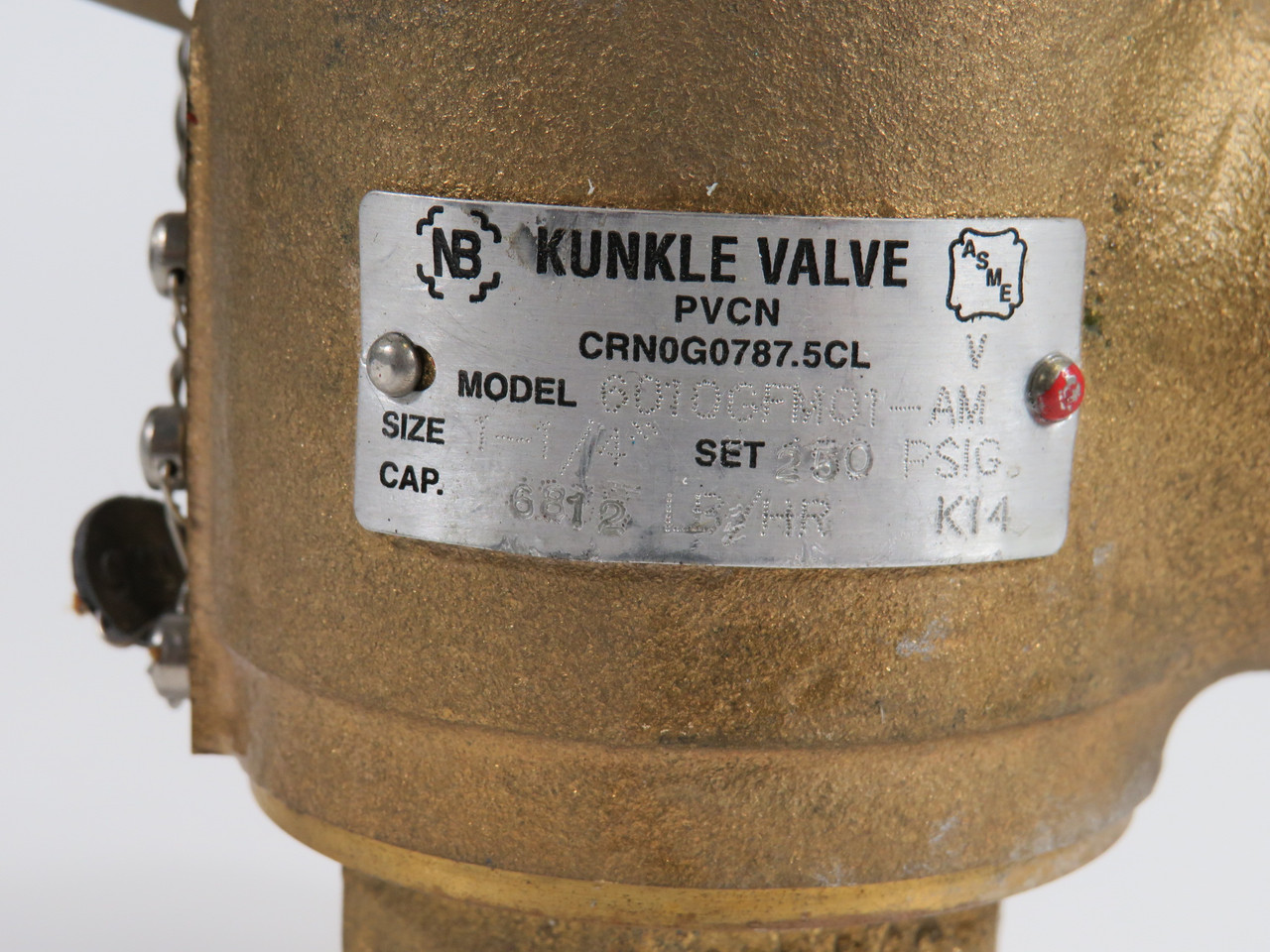 Kunkle Valve 6010GFM01-AM Safety Relief Valve 1-1/4" 250 psig ! NOP !