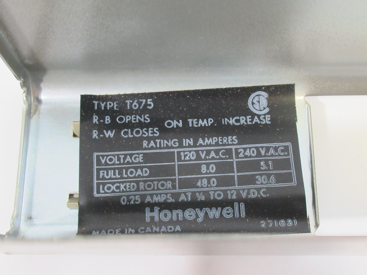 Honeywell T675A-1508 Temperature Controller 0-100DEG F 120/240/277VAC ! NOP !