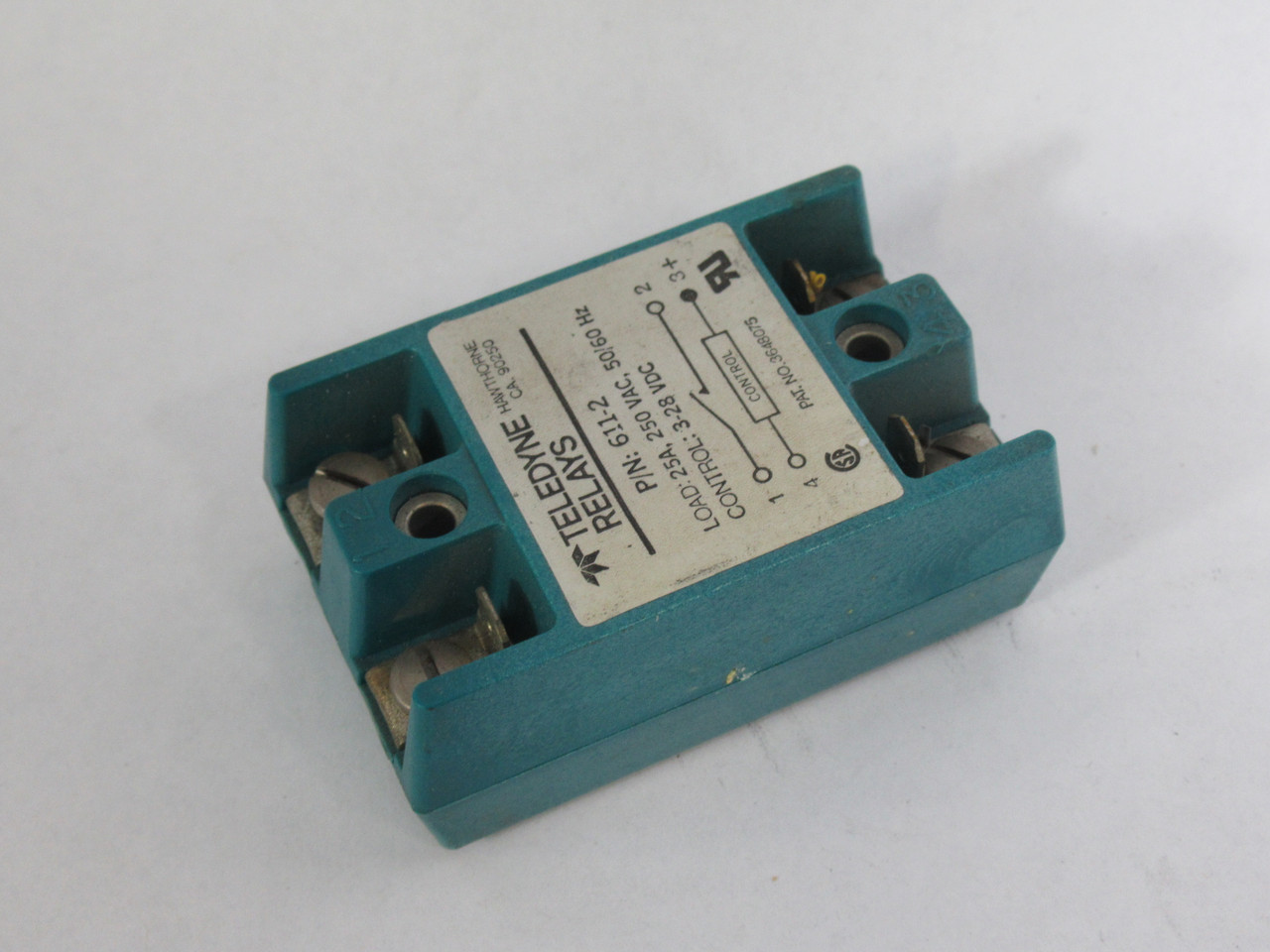 Teledyne 611-2 Solid State Relay 25A@250VAC 50/60Hz 3-28VDC USED