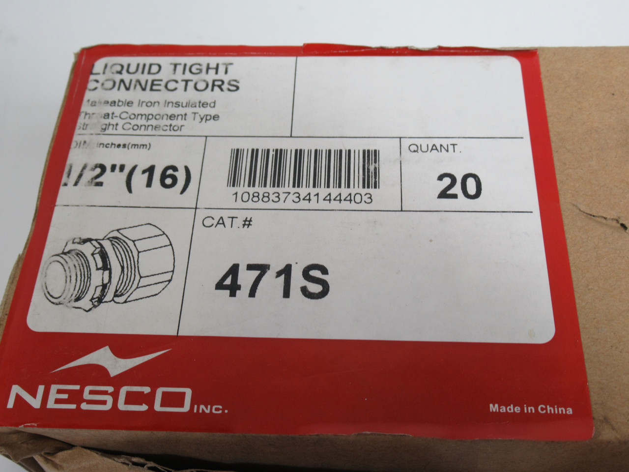 Nesco 471S Liquid Tight Connectors 1/2" 20-Pack ! NEW !