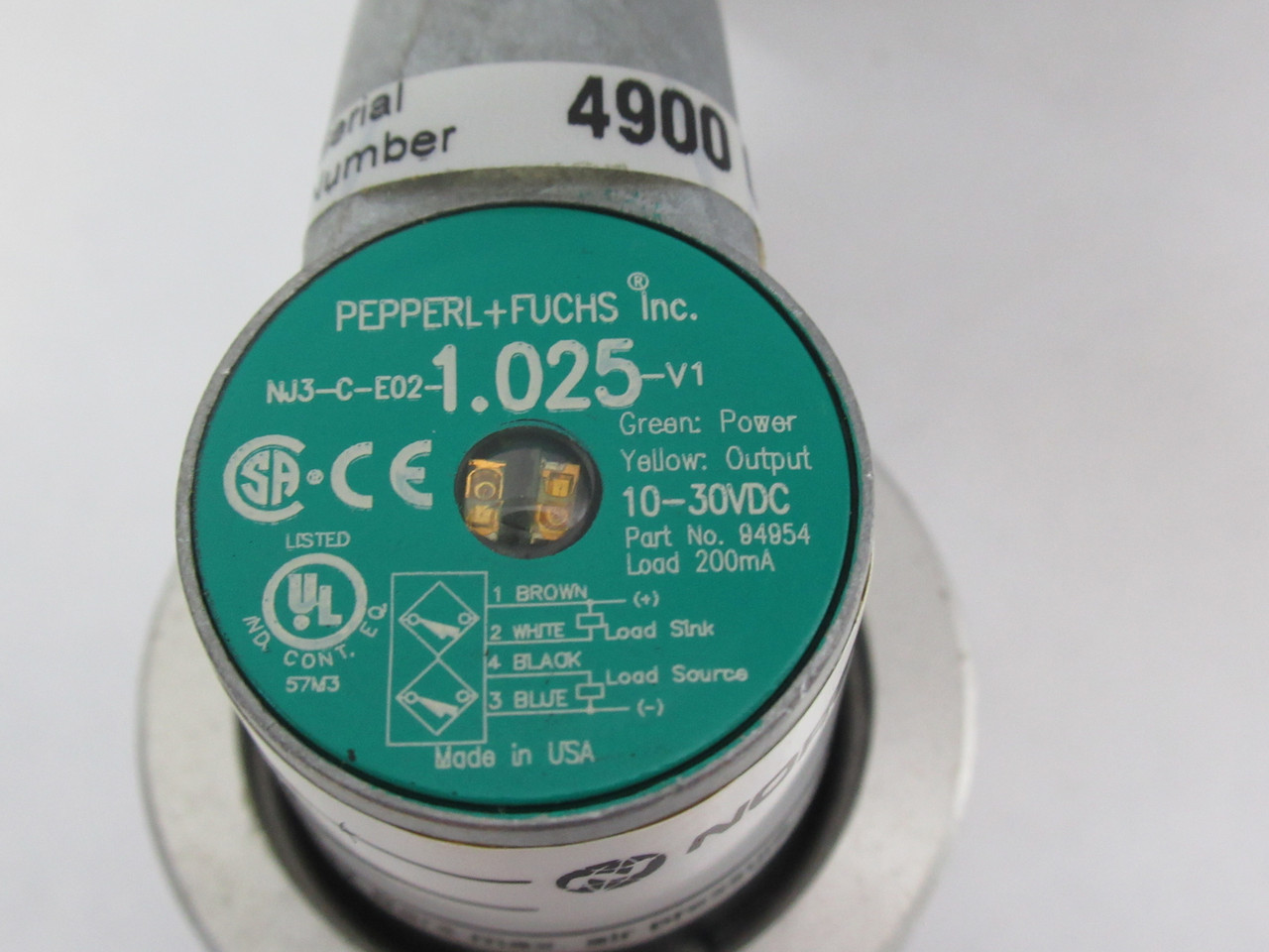Pepperl+Fuchs 94954 Inductive Sensor 10-30VDC 200mA 2mm Range NOP