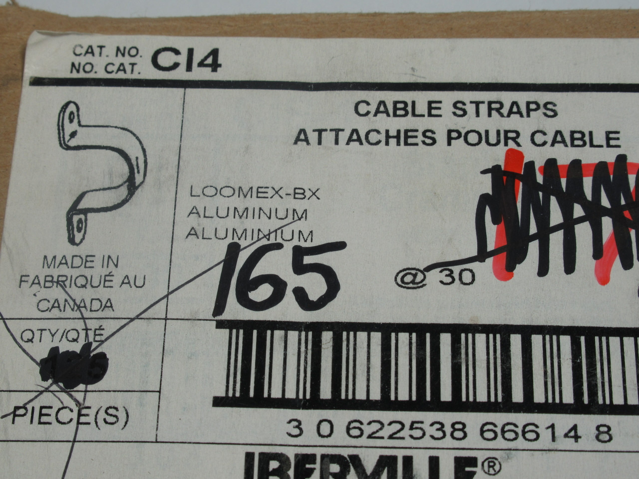 Thomas & Betts CI4 Loomex-BX Aluminum Cable Strap Lot of 165 ! NOP !