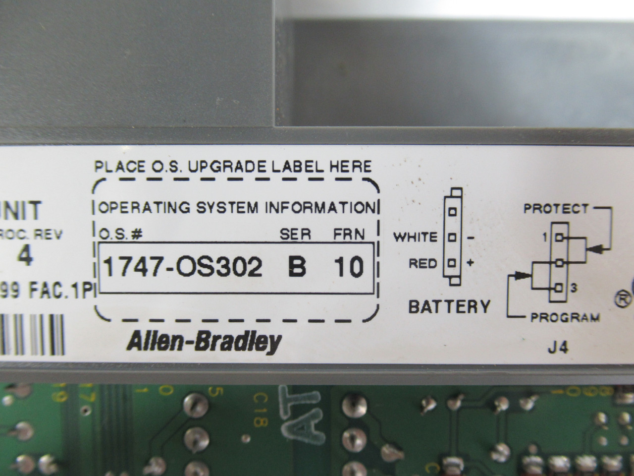 Allen-Bradley 1747-L531 Series D Rev.4 FRN.10 Processor w/Key *No Door* USED