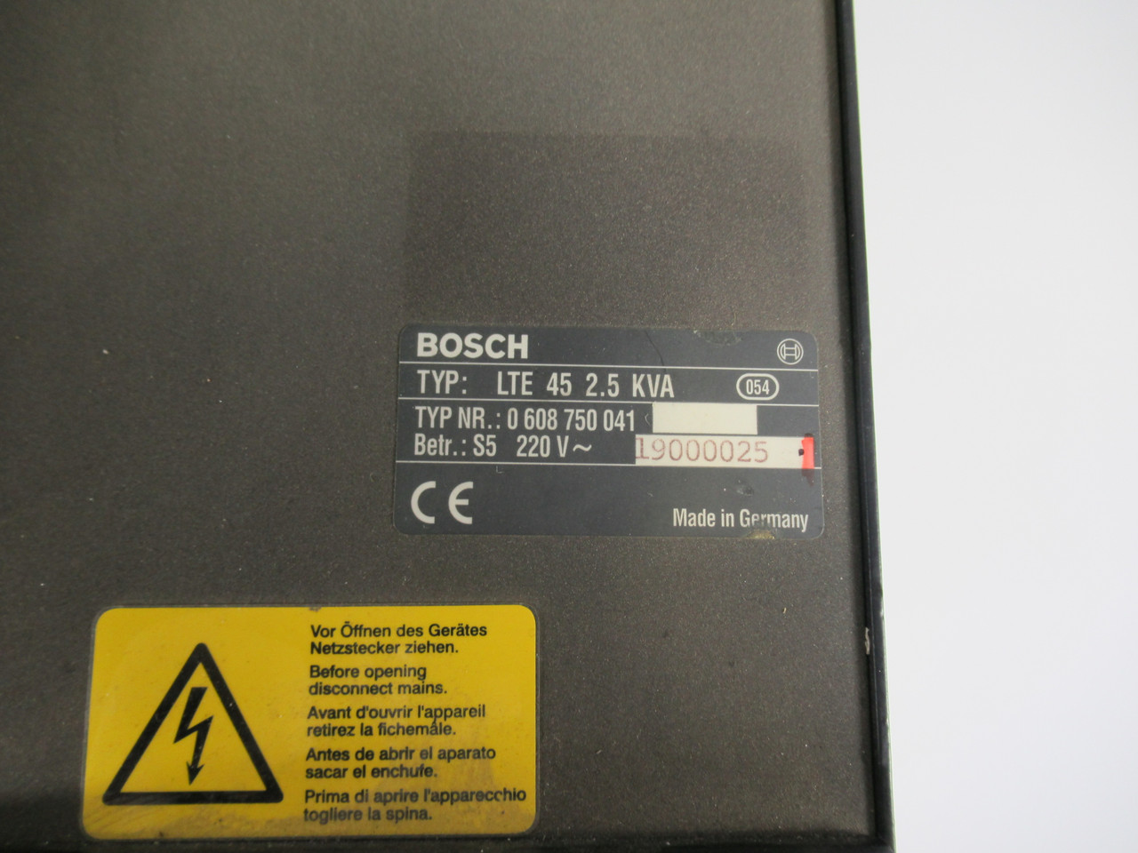 Bosch LTE 45 0608750041 Servo Controller 220V 2.5KVA USED