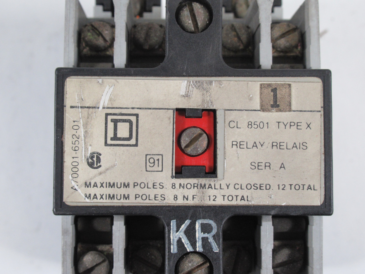 Square D 8501-X020 Series A Control Relay 110/120V 50/60Hz USED