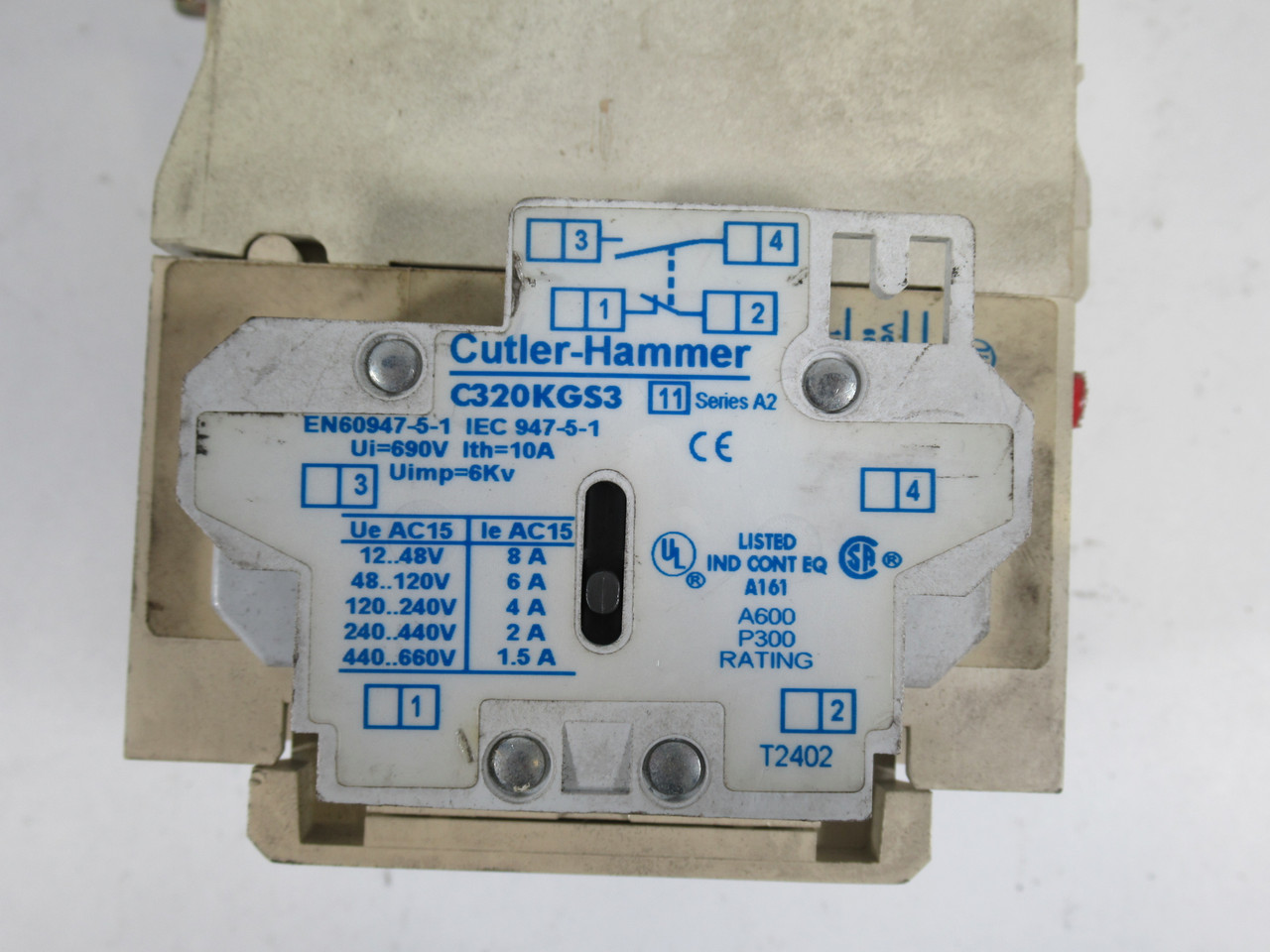 Cutler Hammer CN15GN3AB Contactor 110/120V 50/60Hz w/ Auxiliary Contacts USED
