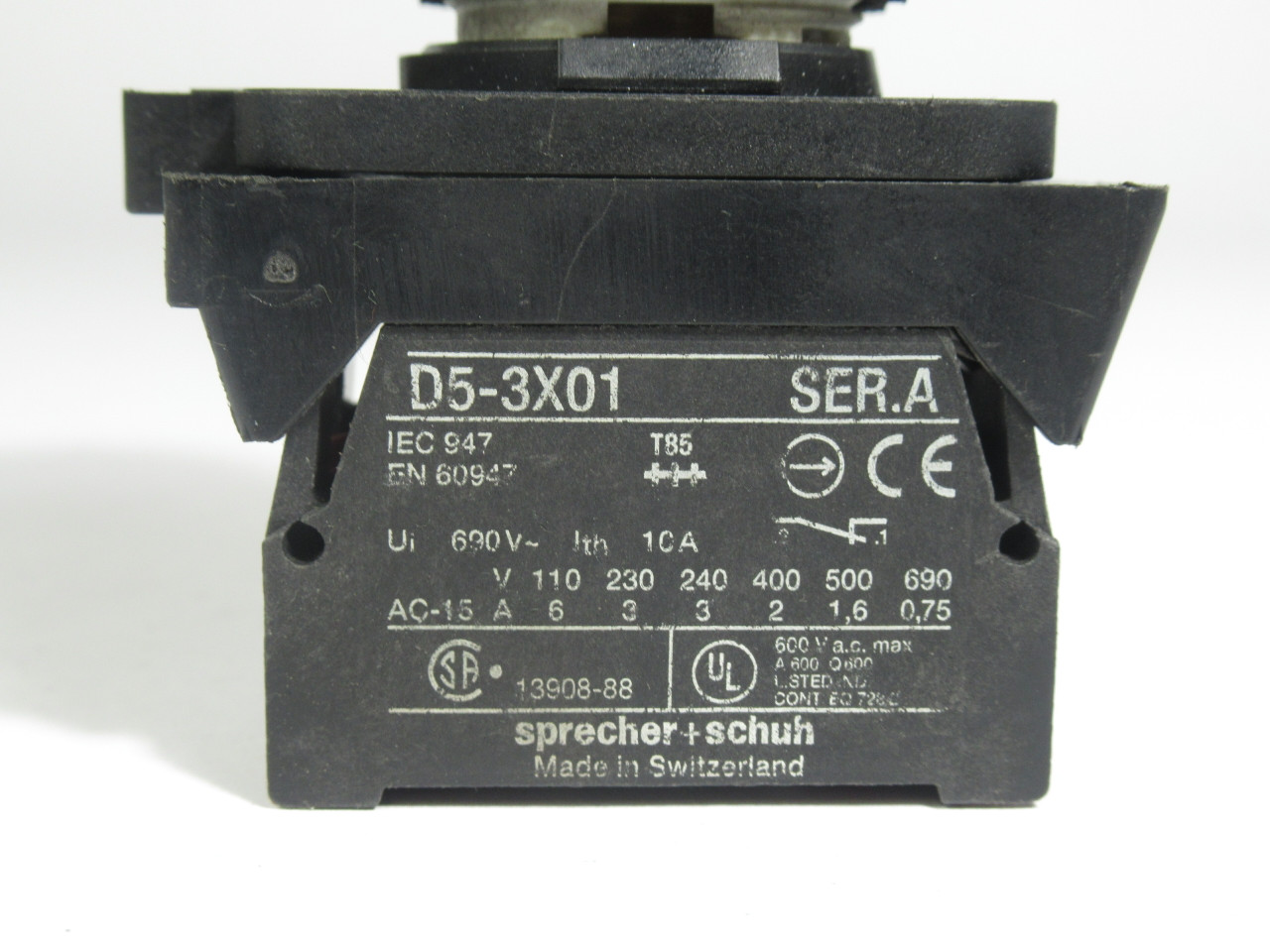 Sprecher + Schuh Series D5 2-Pos Illuminated Emergency Push Button 1NC USED